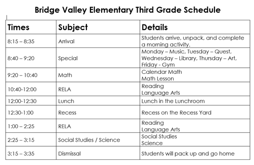 Schedule